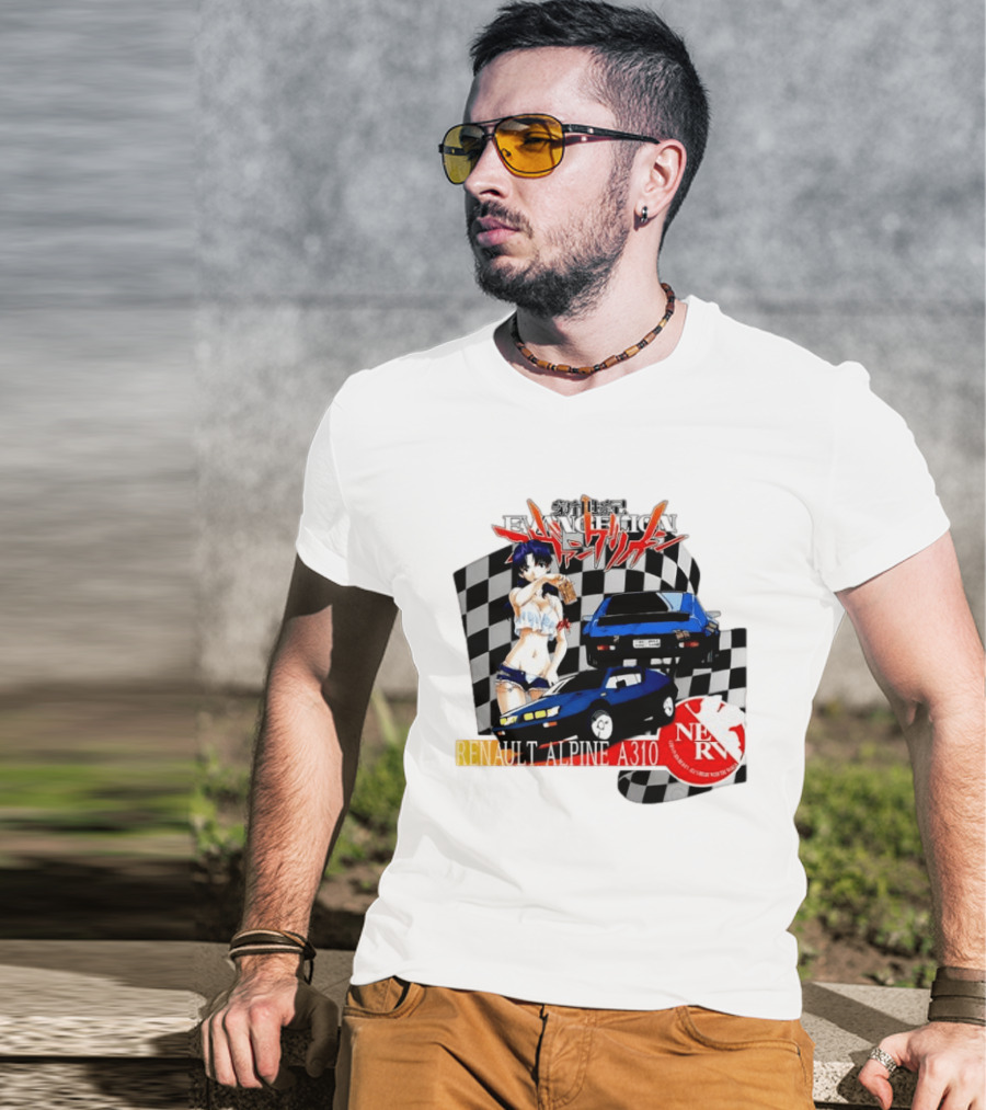 Neon Genesis Evangelion NERV Renault Alpine A310 Racing Anime T-Shirt