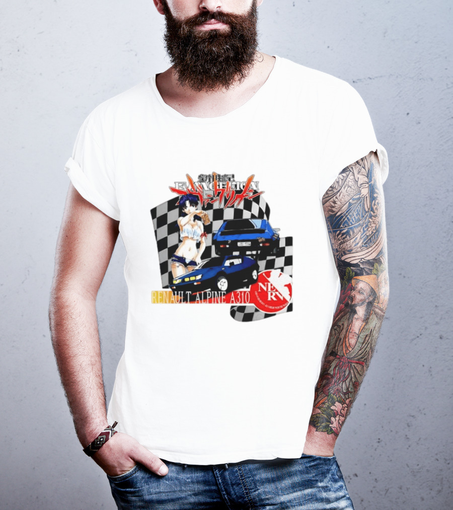 Neon Genesis Evangelion NERV Renault Alpine A310 Racing Anime T-Shirt