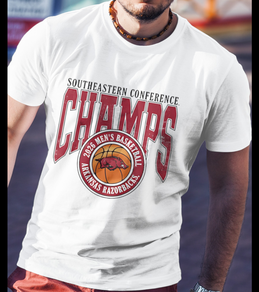 2026 Arkansas Razorbacks Men's Basketball Southeastern Conference Champs T-Shirt