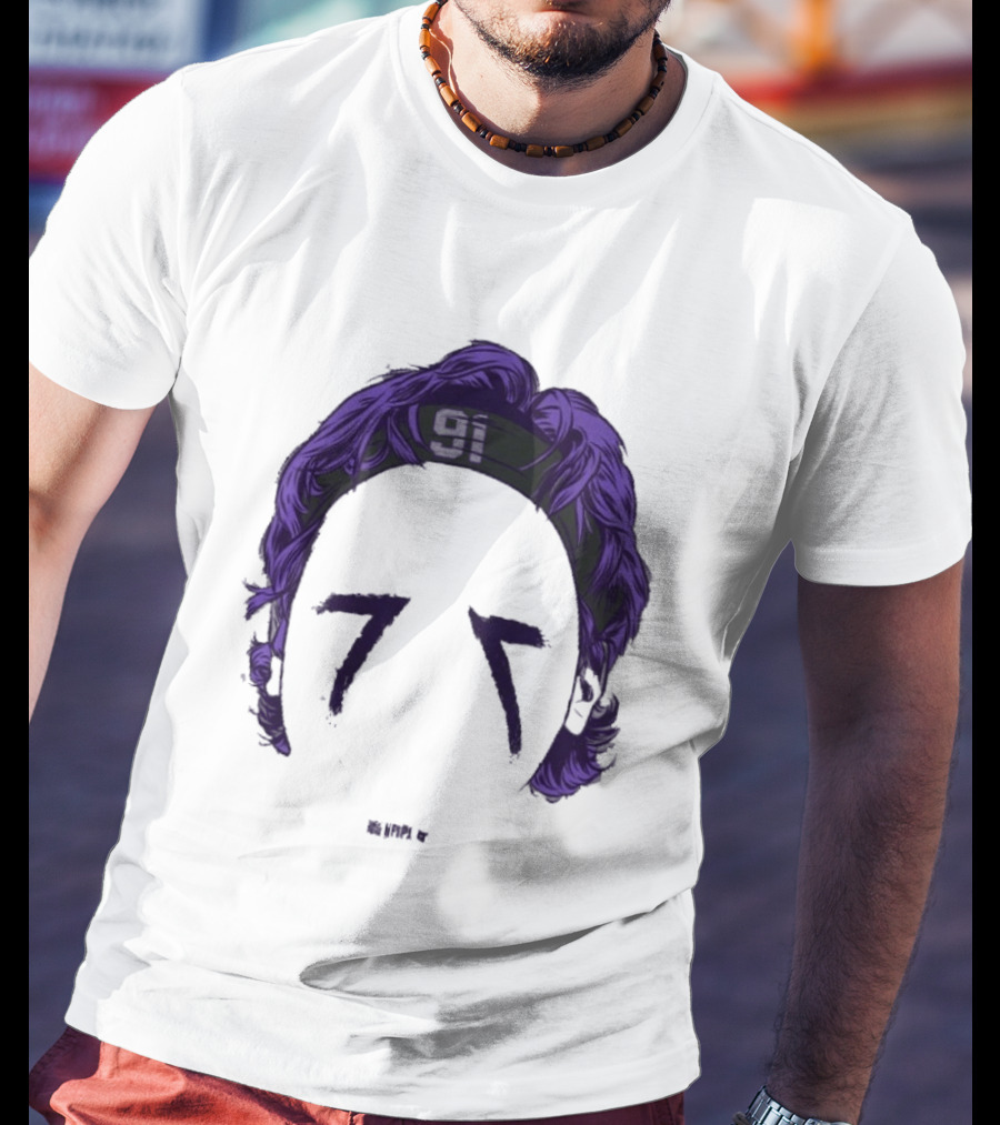 Original Trey Hendrickson 91 Baltimore Blank Face T-Shirt