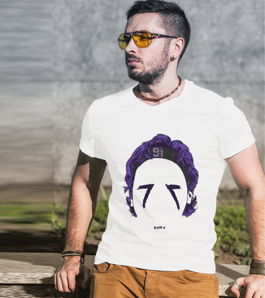Original Trey Hendrickson 91 Baltimore Blank Face T-Shirt