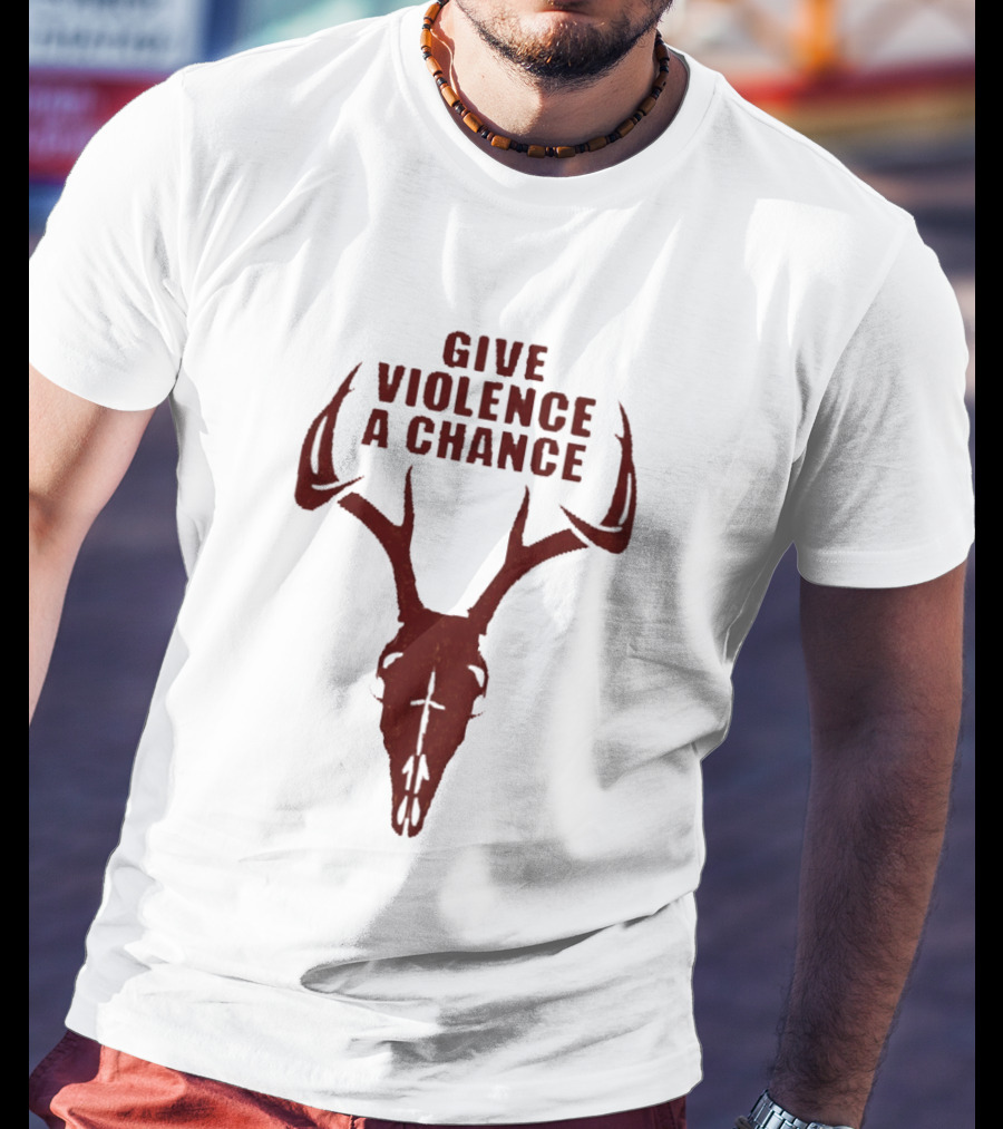 Give Violence A Chance 2026 Antler Skull T-Shirt