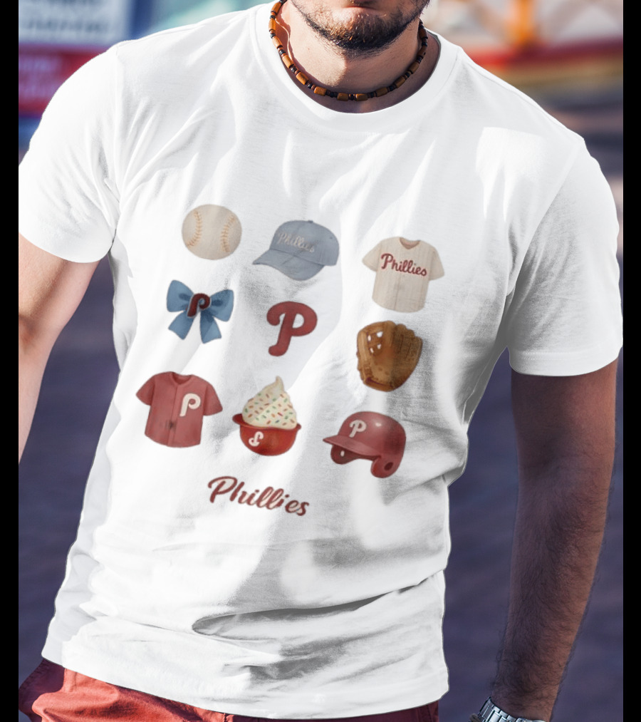 Phillies Coquette Bow Baseball Game Day Cap Jersey Glove Helmet Cupcake T-Shirt