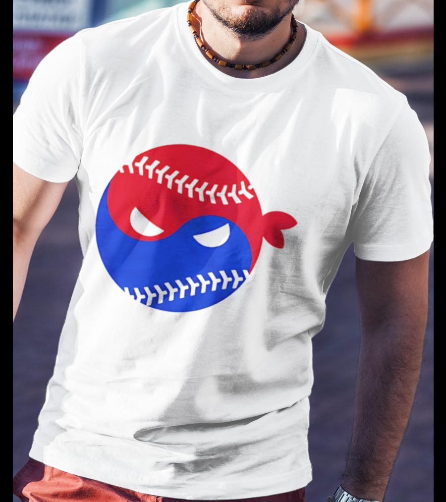 Pitching Ninja South Korea Baseball Yin Yang T-Shirt