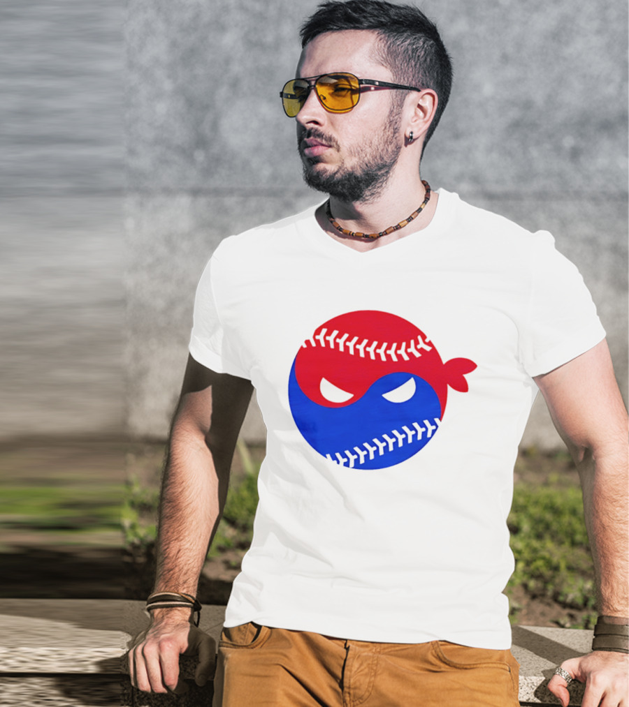 Pitching Ninja South Korea Baseball Yin Yang T-Shirt