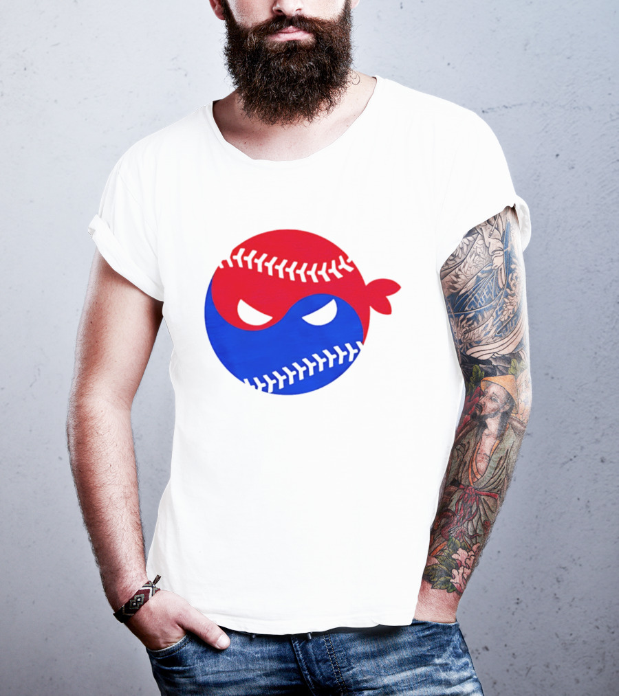Pitching Ninja South Korea Baseball Yin Yang T-Shirt