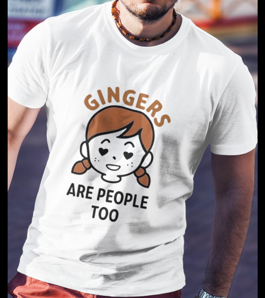Gingers Are People Too Cute Redhead Cartoon Pigtails T-Shirt