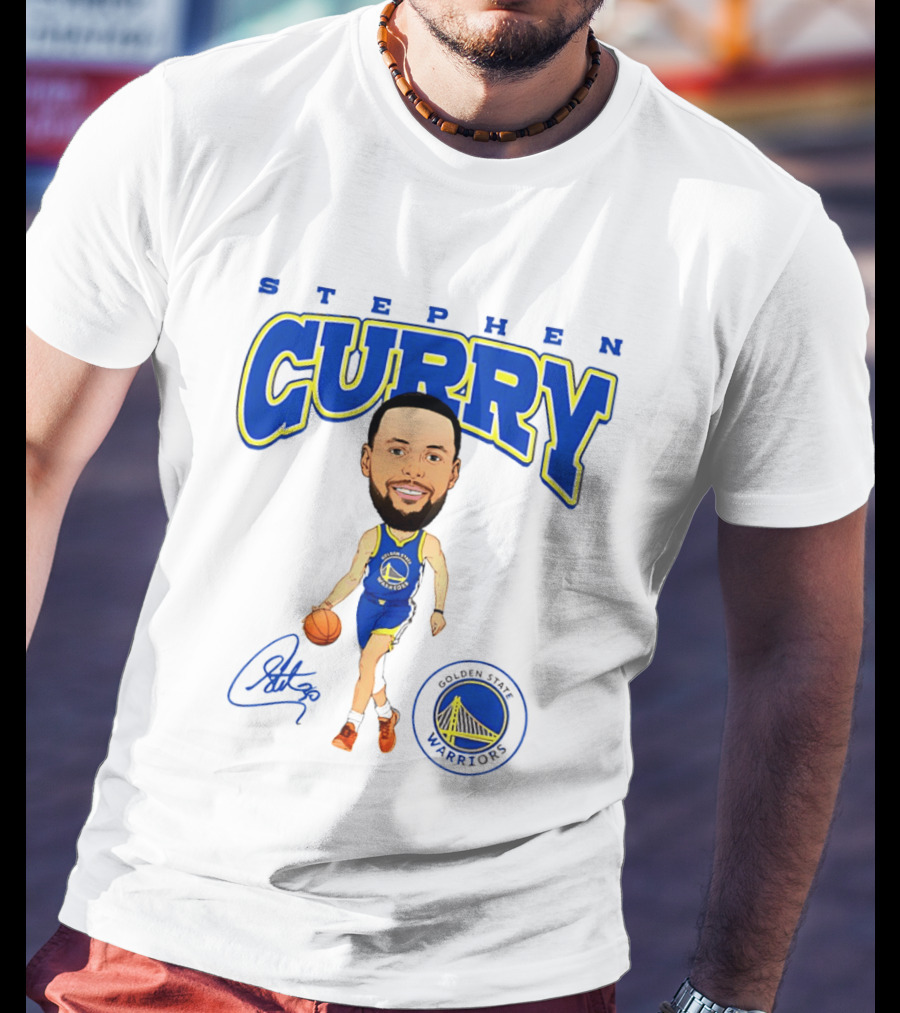 Stephen Curry Golden State Warriors Hardwood Comic Player Signature T-Shirt