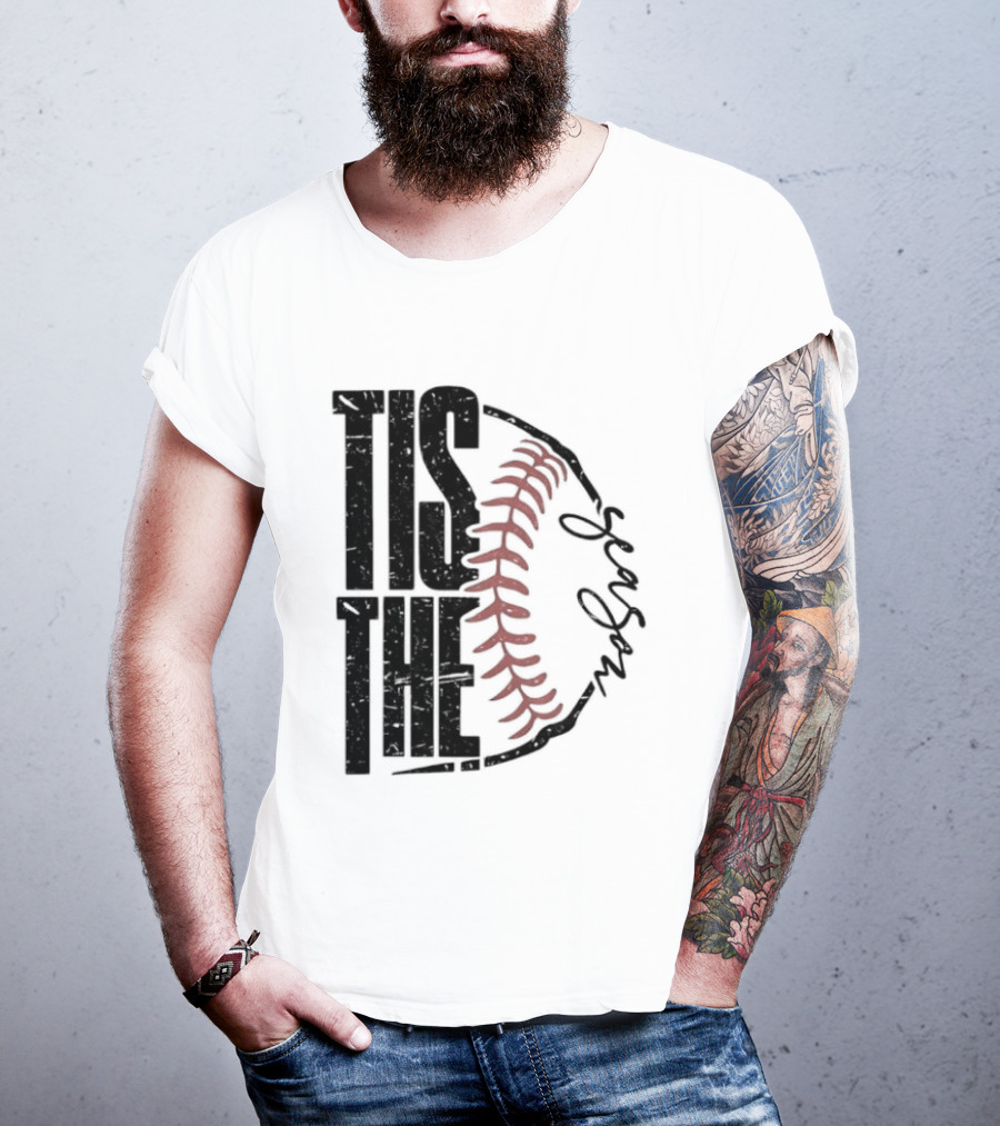 Tis The Season Baseball Stitch Spiral T-Shirt