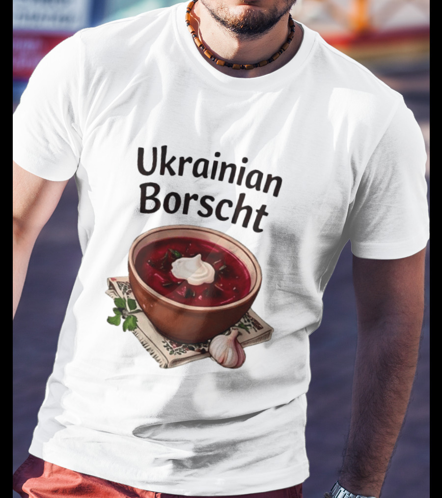 Ukrainian Borscht Soup Bowl With Garlic And Parsley T-Shirt