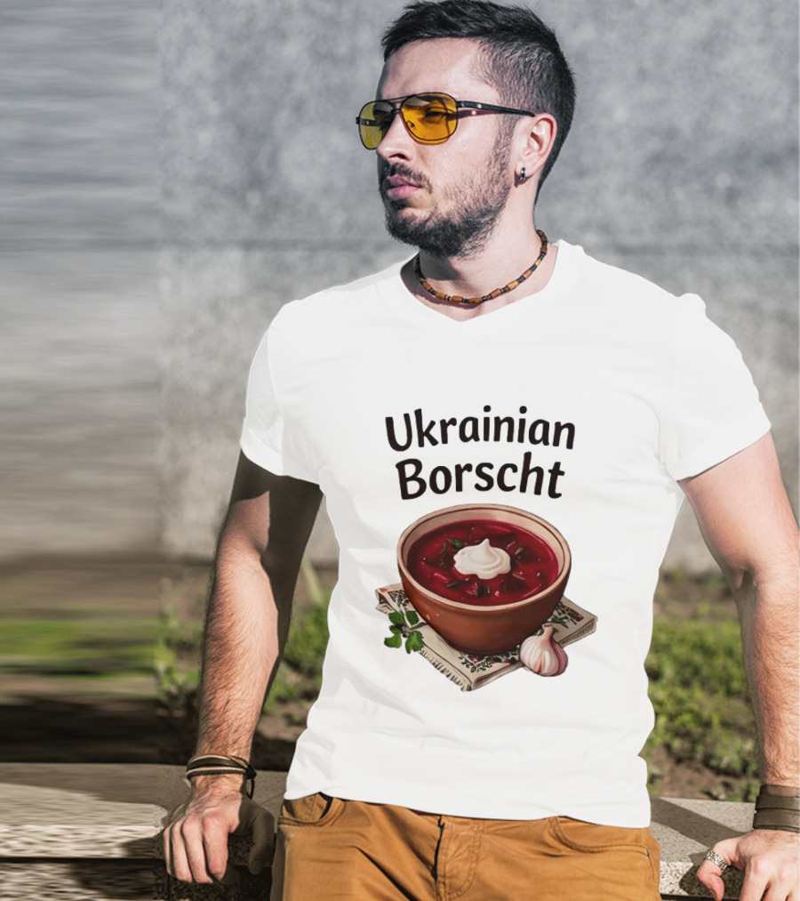 Ukrainian Borscht Soup Bowl With Garlic And Parsley T-Shirt
