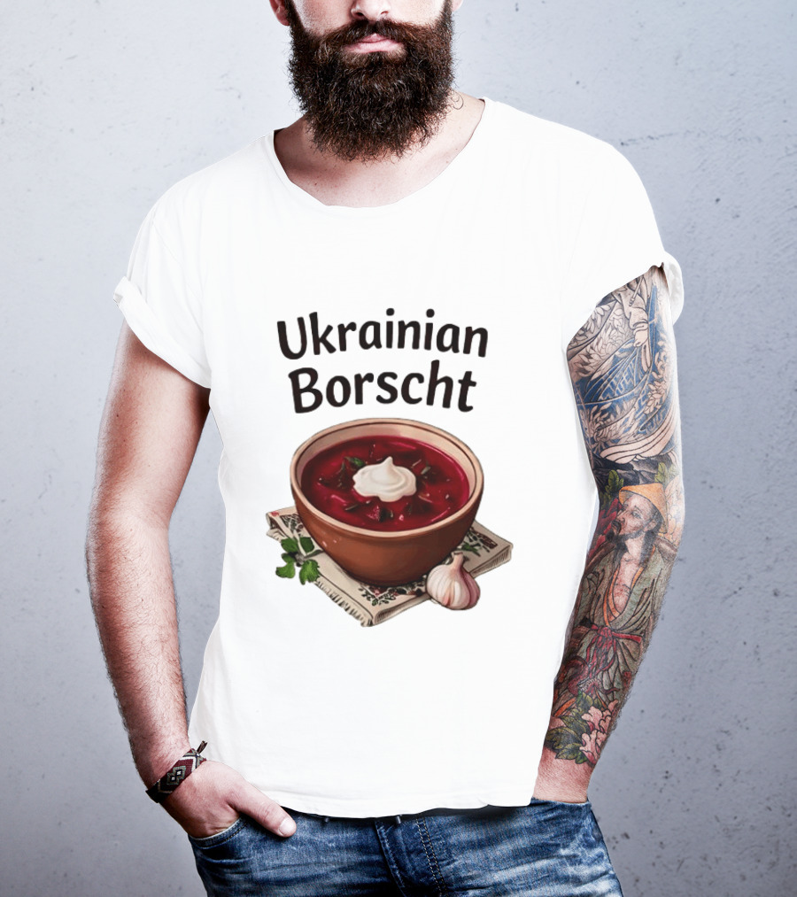 Ukrainian Borscht Soup Bowl With Garlic And Parsley T-Shirt