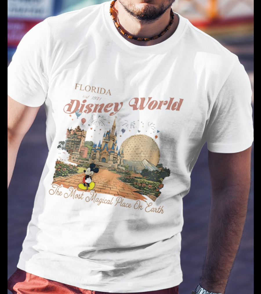 Florida Disney World Est 1971 The Most Magical Place On Earth Mickey Mouse Castle Spaceship Earth T-Shirt
