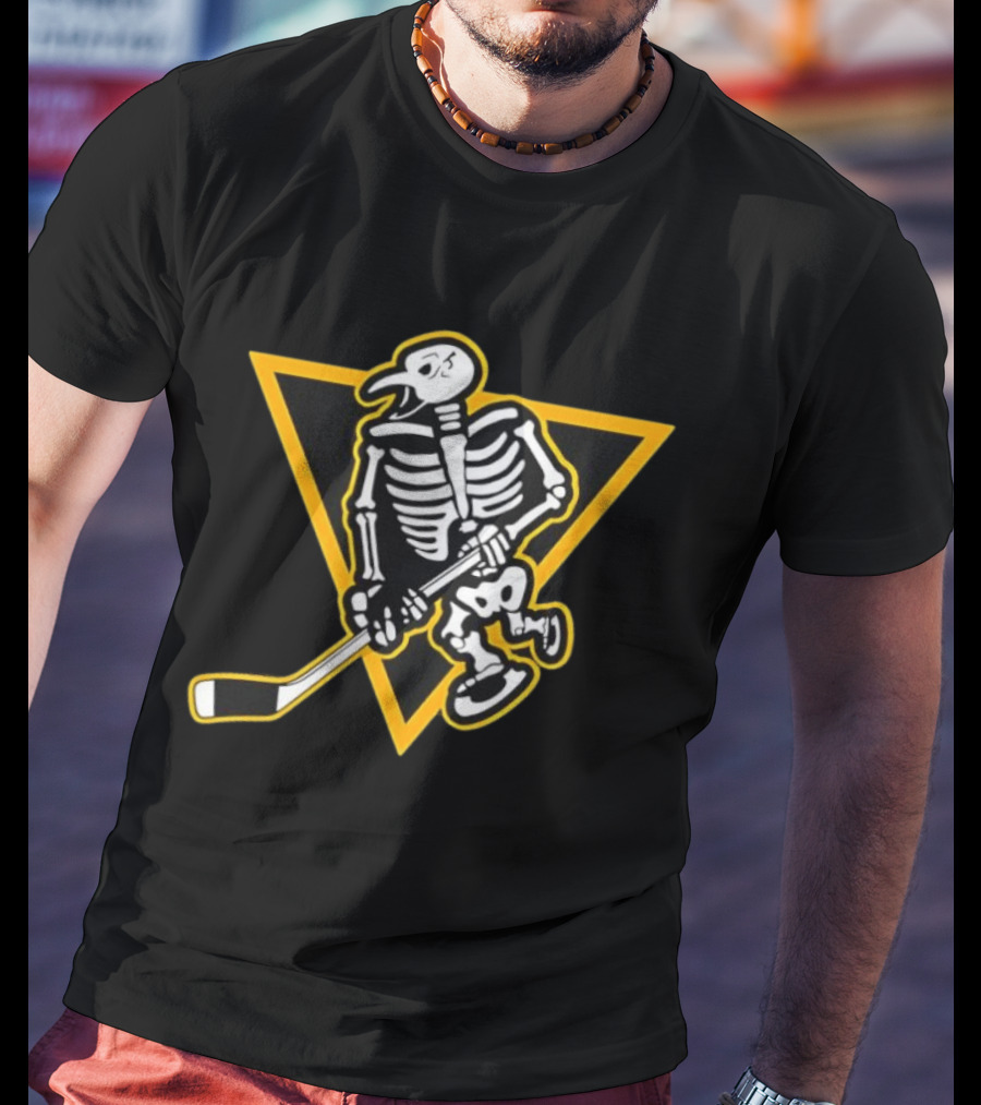 Pittsburgh Penguins Skeleton Hockey NHL Skull T-Shirt