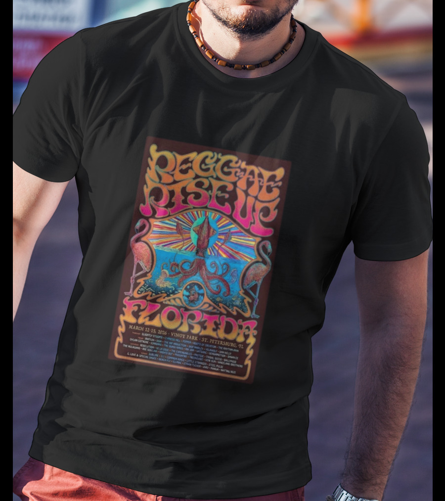 Reggae Rise Up Florida March 12 15 2026 Vinoy Park St. Petersburg Event Lineup Sublime Stick Figure The Movement Collie Buddz Stephen Marley J Boog T-Shirt