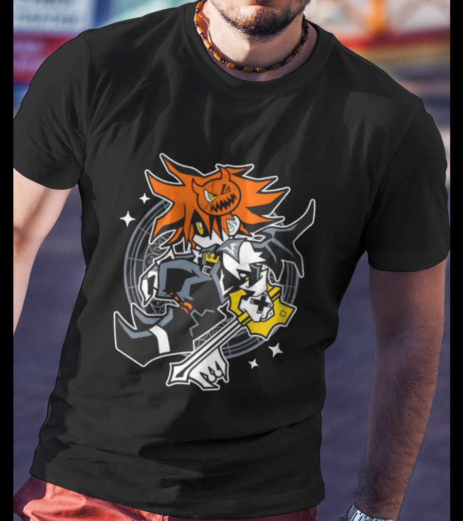Sora Kingdom Hearts Halloween Trick Or Treat Pumpkin Warrior Magic Keyblade T-Shirt