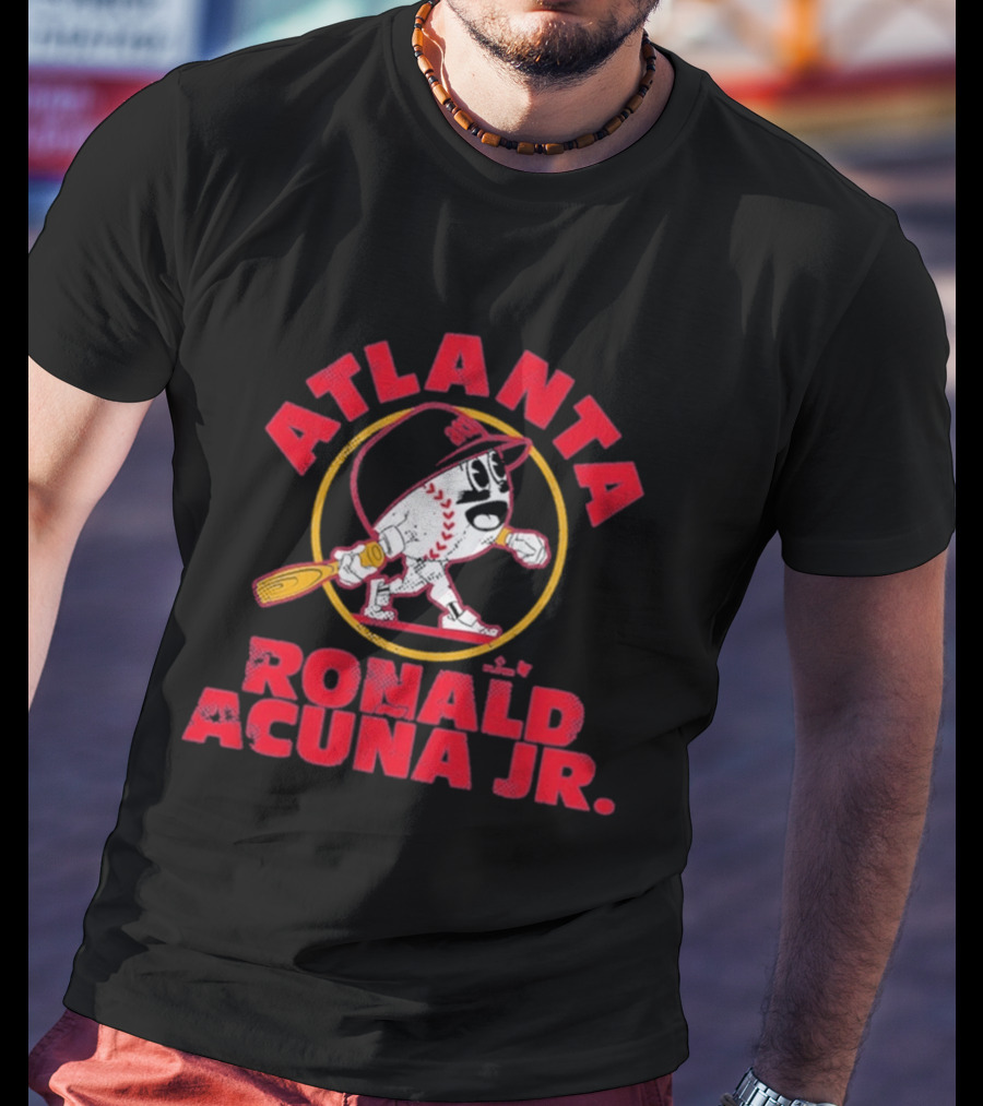 Atlanta Ronald Acuña Jr Baseball Character With Bat T-Shirt