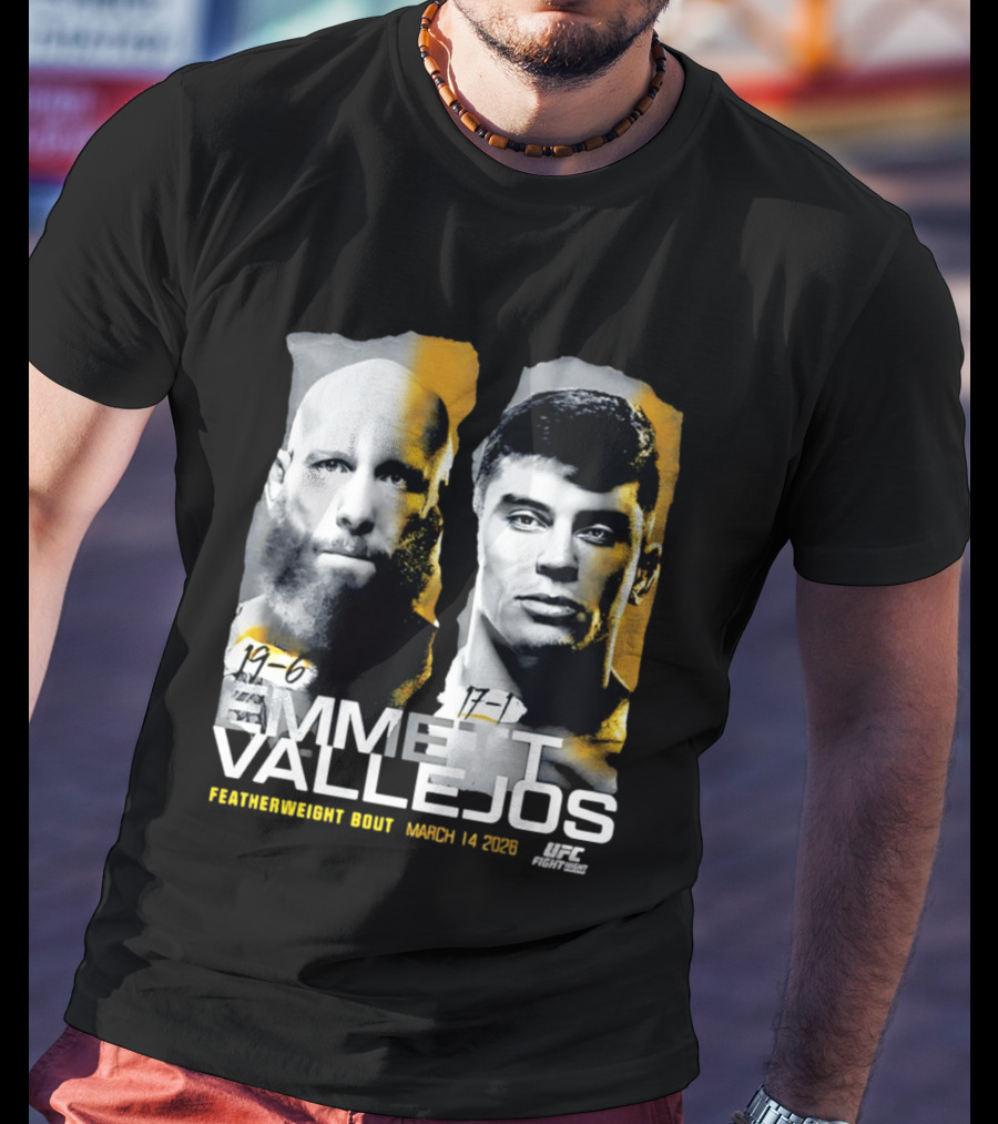 UFC Fight Night Emmett Vallejos Featherweight Bout March 2026 T-Shirt