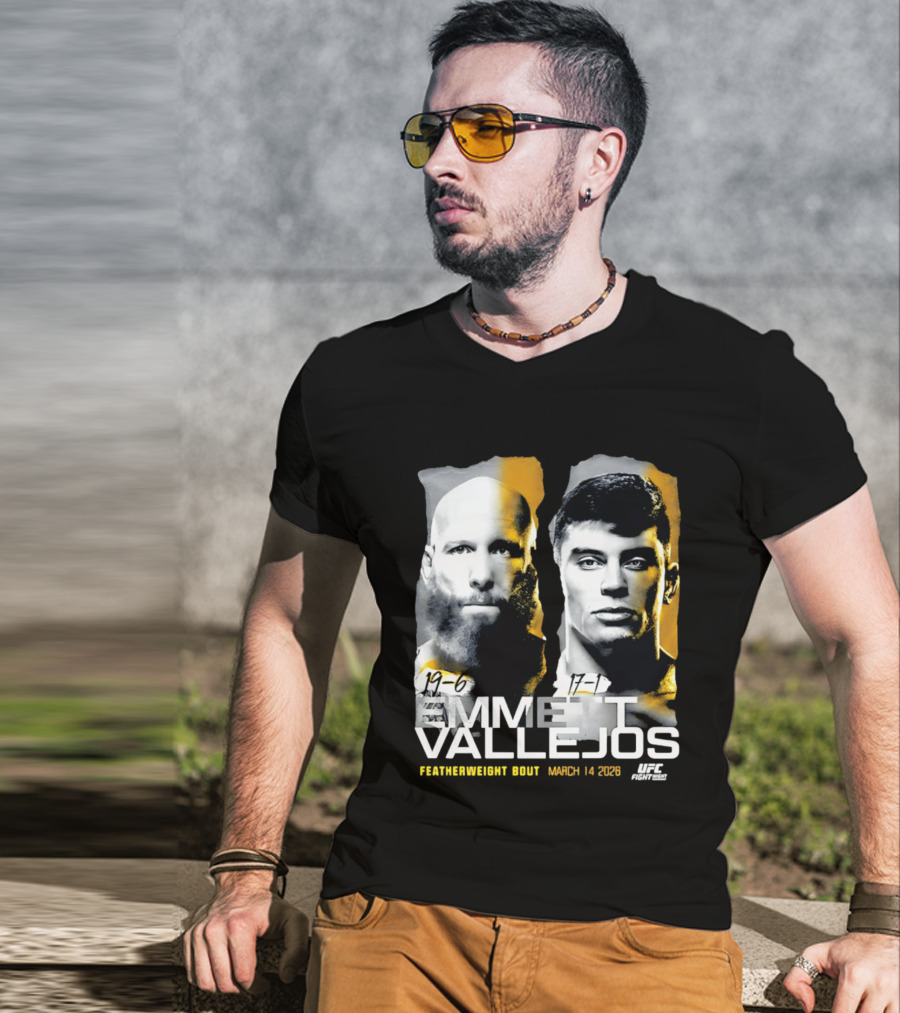 UFC Fight Night Emmett Vallejos Featherweight Bout March 2026 T-Shirt