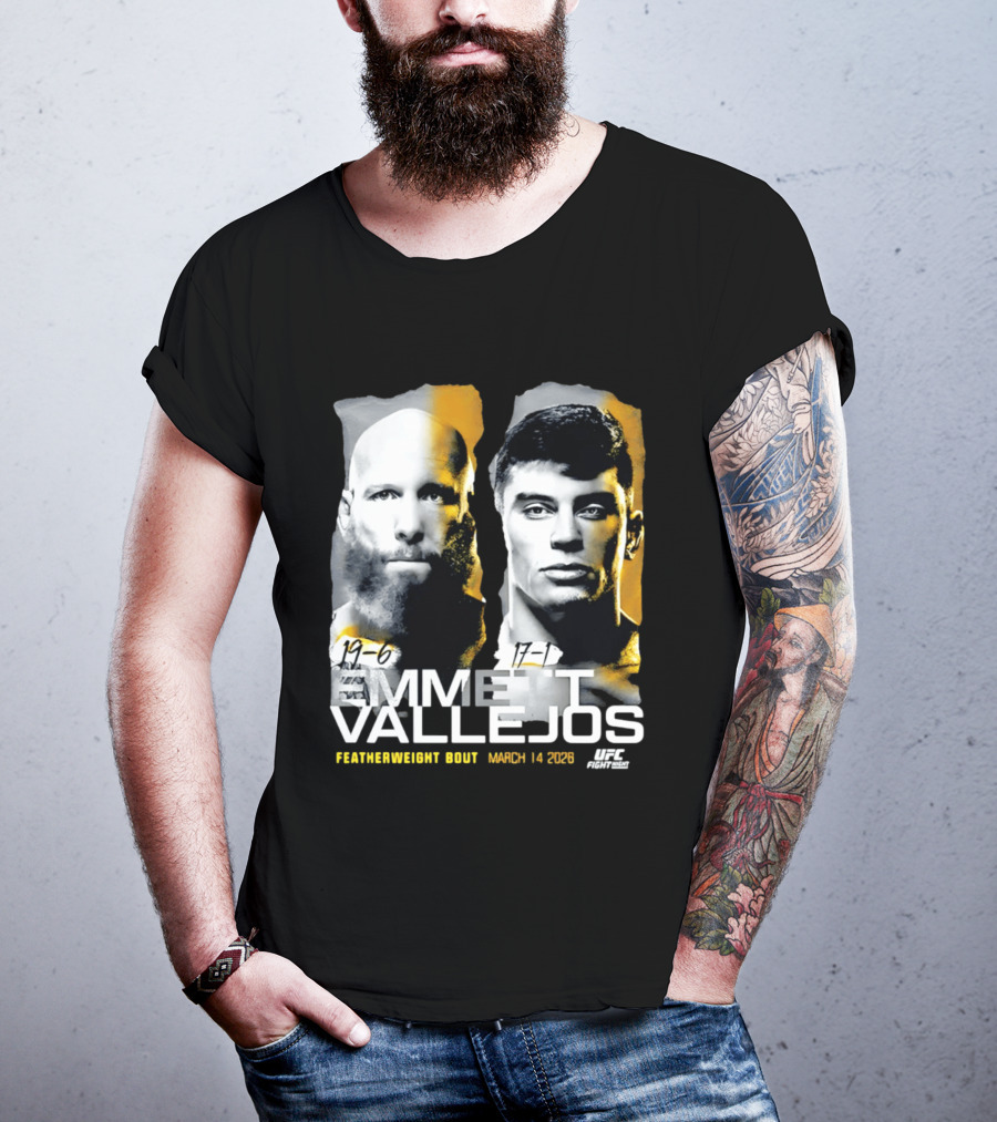 UFC Fight Night Emmett Vallejos Featherweight Bout March 2026 T-Shirt