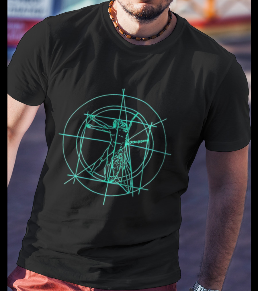 Vitruvian Brundlefly Sketch Fusion T-Shirt
