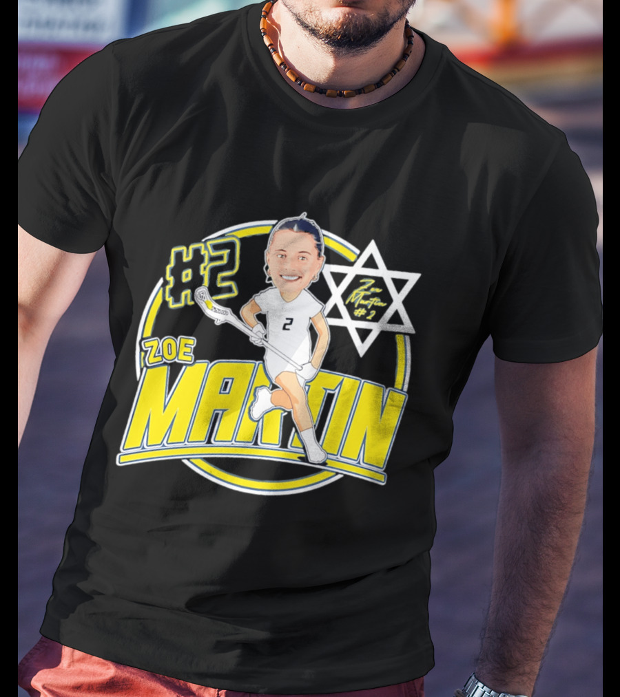 Zoe Martin #2 Lacrosse Caricature Michigan 2026 T-Shirt