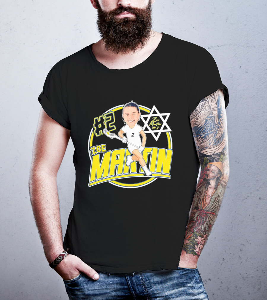 Zoe Martin #2 Lacrosse Caricature Michigan 2026 T-Shirt