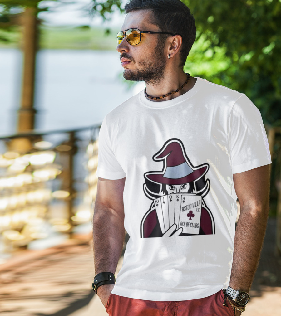 Aston Villa FC Ace Of Clubs Witch Playing Cards T-Shirt