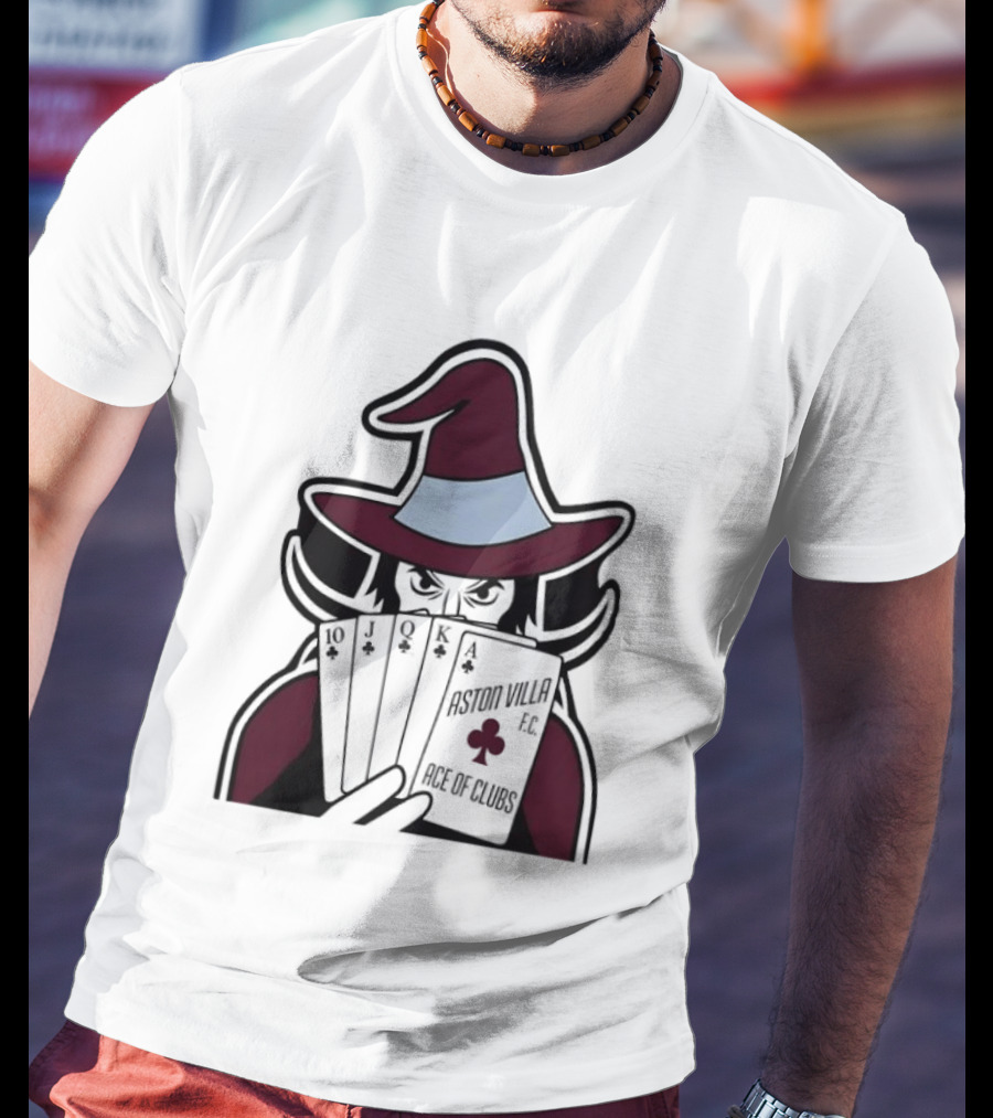 Aston Villa FC Ace Of Clubs Witch Playing Cards T-Shirt