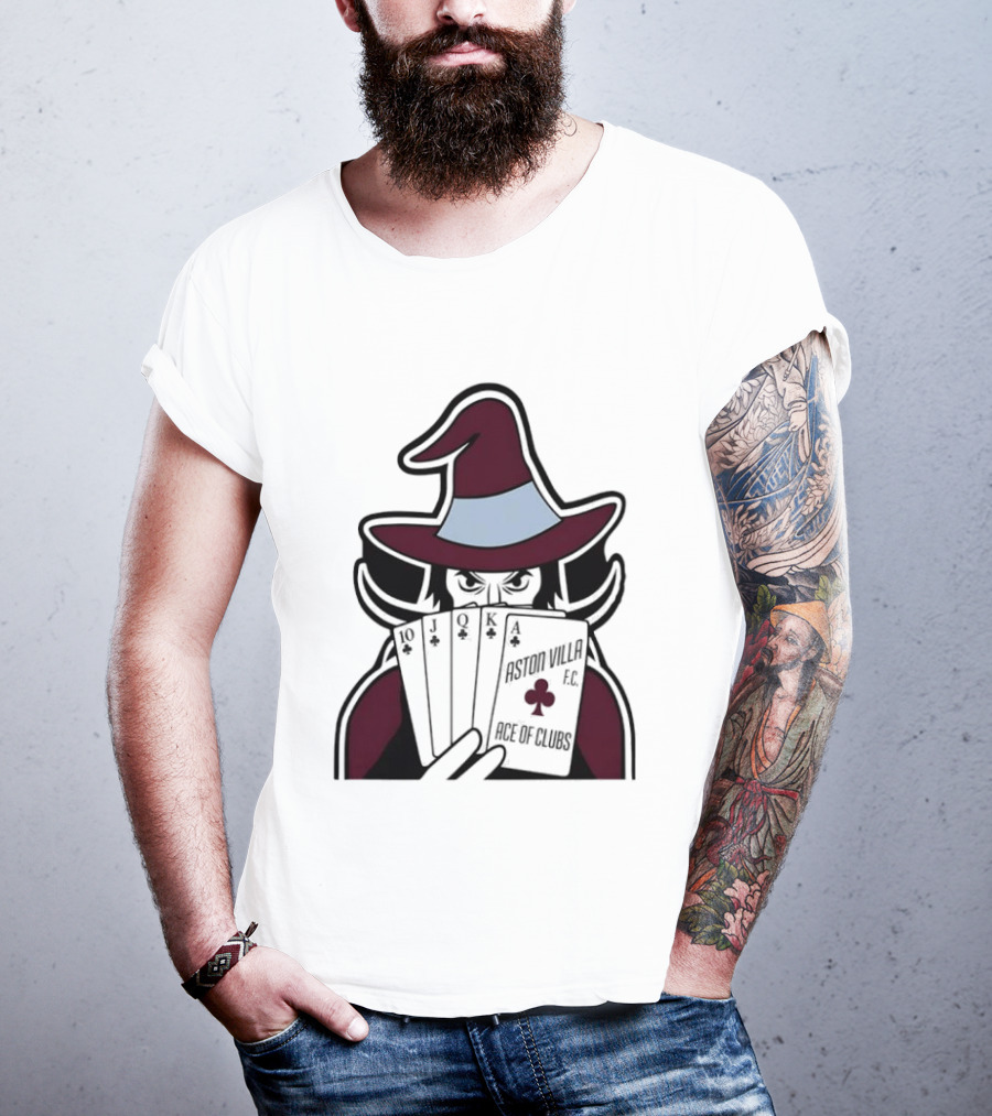 Aston Villa FC Ace Of Clubs Witch Playing Cards T-Shirt