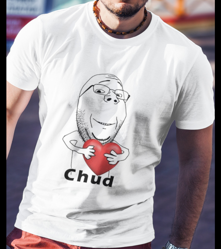 Chud Guy Chudjak Holding Red Heart Sketch T-Shirt