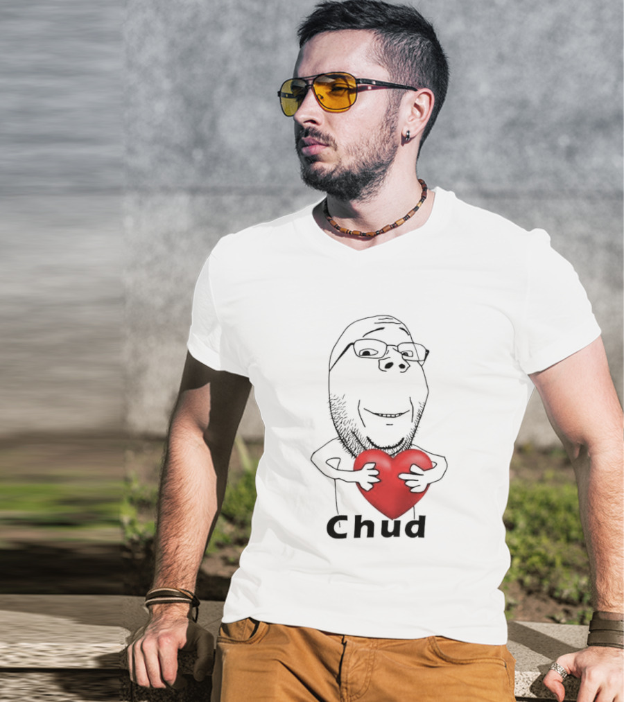Chud Guy Chudjak Holding Red Heart Sketch T-Shirt