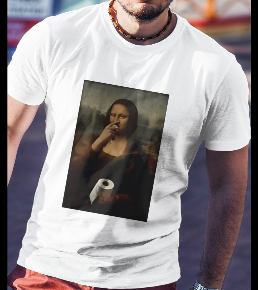 Mona Luisa Toilet Paper Painting Meme T-Shirt
