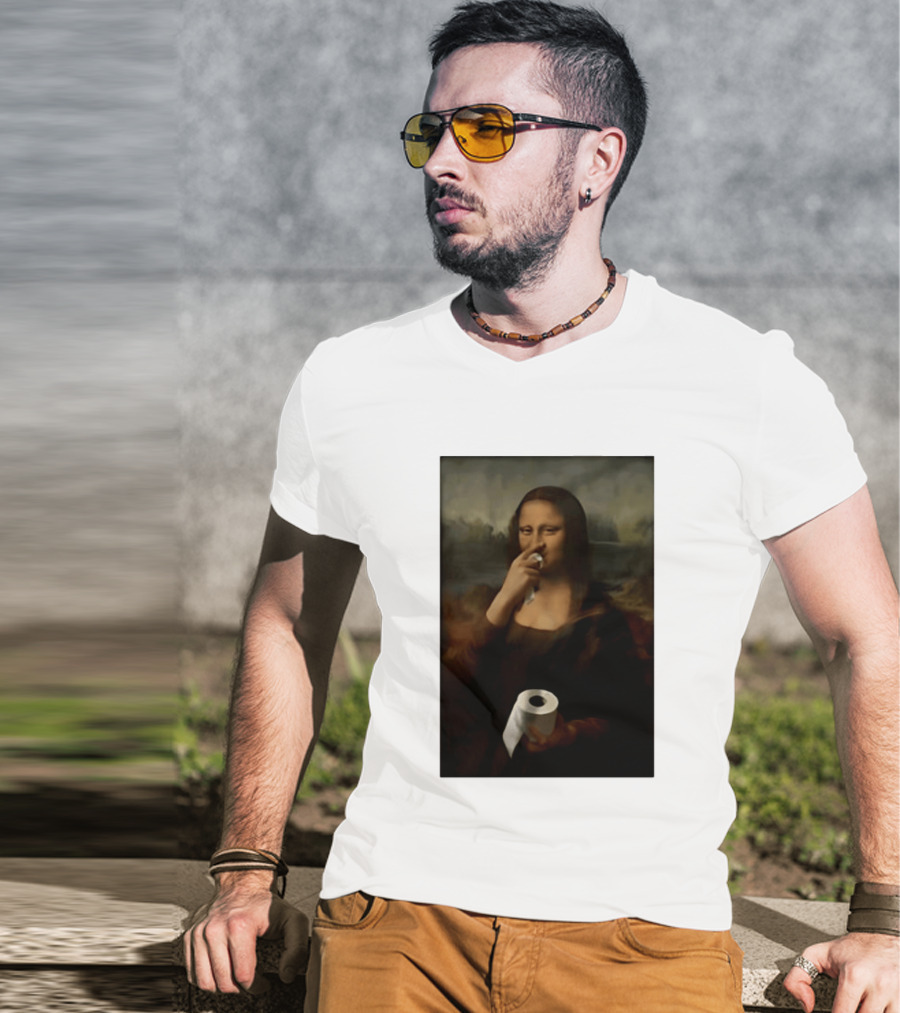 Mona Luisa Toilet Paper Painting Meme T-Shirt