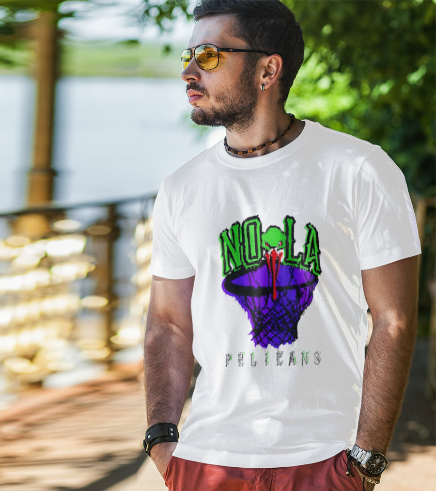NOLA Pelicans Fest 2026 Basketball Hoop Alien T-Shirt
