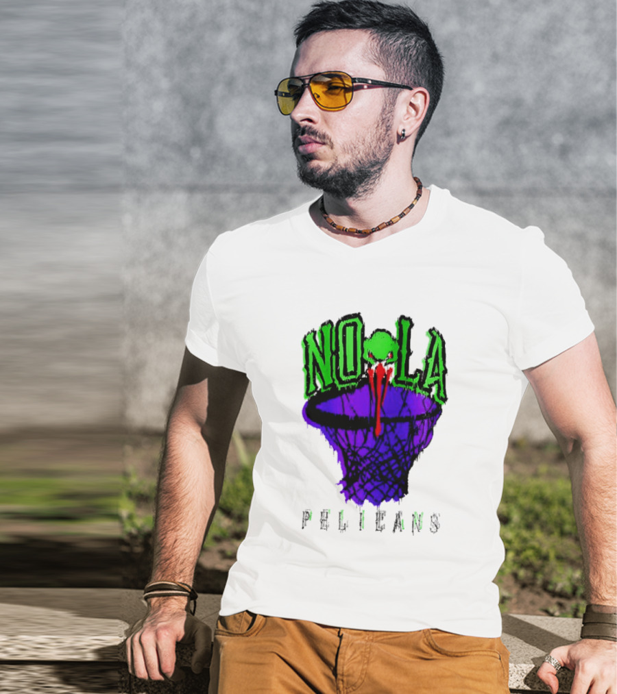 NOLA Pelicans Fest 2026 Basketball Hoop Alien T-Shirt