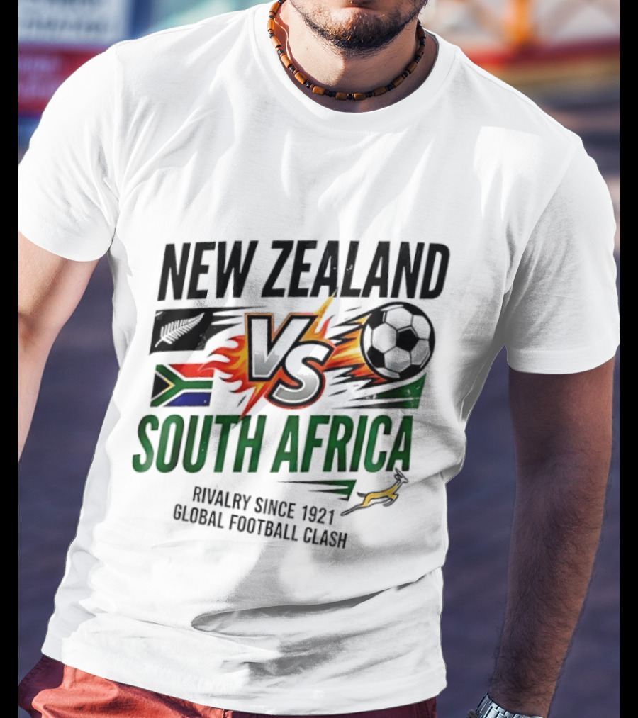 New Zealand Vs South Africa Global Football Clash Rivalry Since 1921 T-Shirt