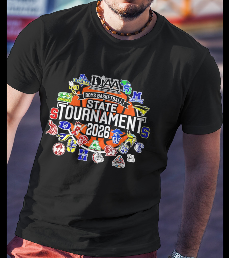2026 DIAA Boys Basketball State Tournament Team Logos Central Wilmington T-Shirt