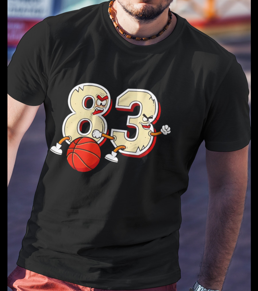 Bam Adebayo 83 Miami Heat Basketball Number Caricature T-Shirt