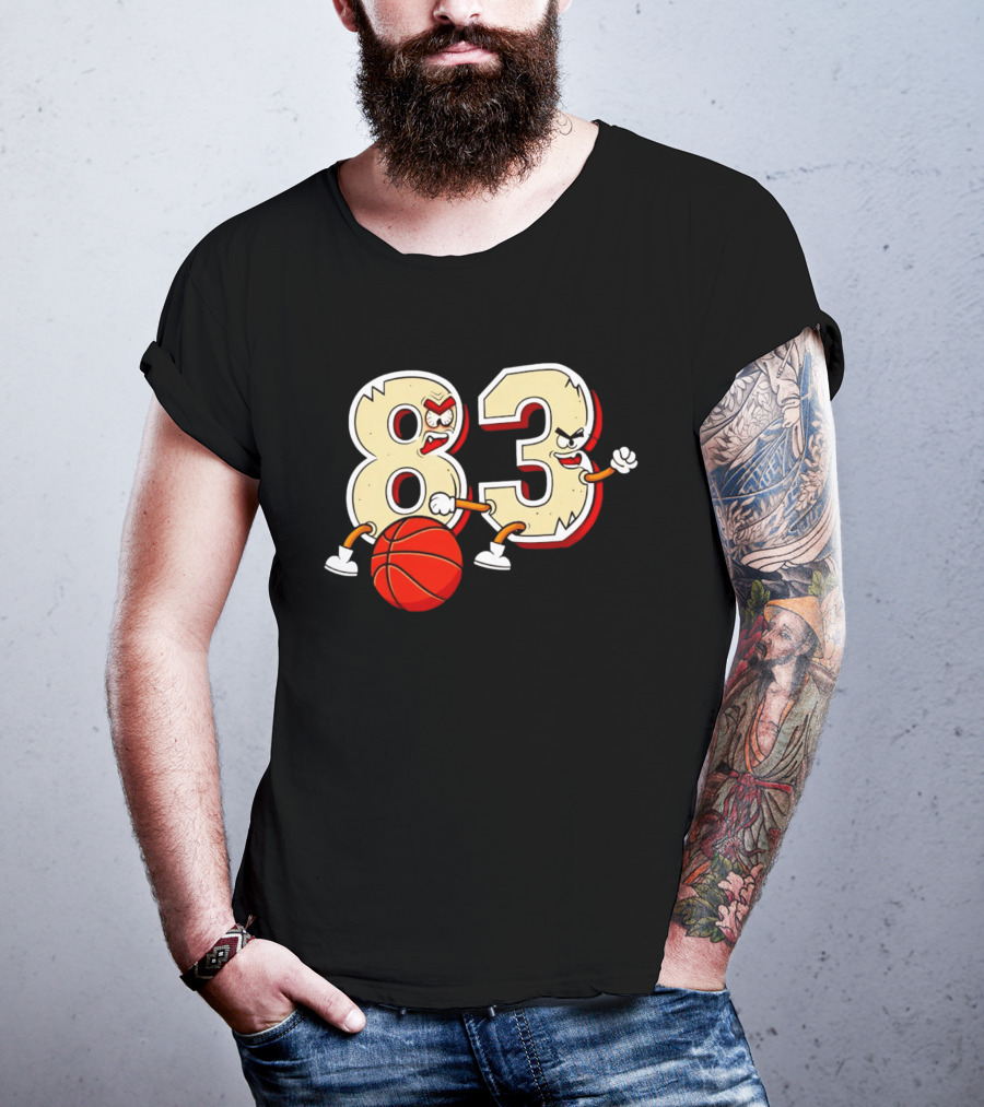 Bam Adebayo 83 Miami Heat Basketball Number Caricature T-Shirt