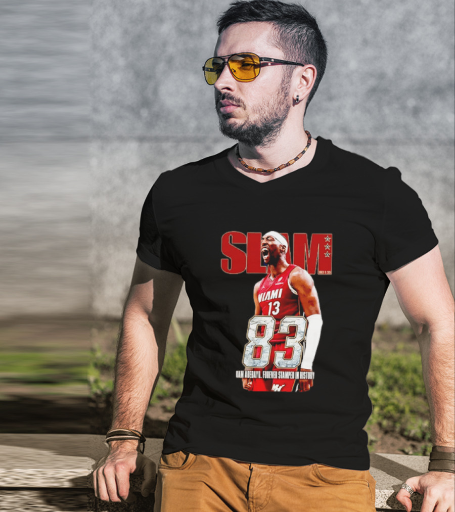 SLAM Bam Adebayo Miami Heat 13 Forever Stamped In History 83 T-Shirt