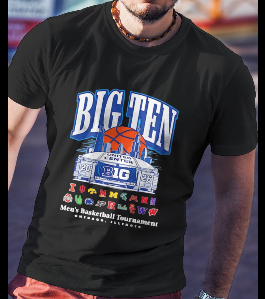 Big Ten 2026 United Center Men's Basketball Tournament Chicago Illinois T-Shirt