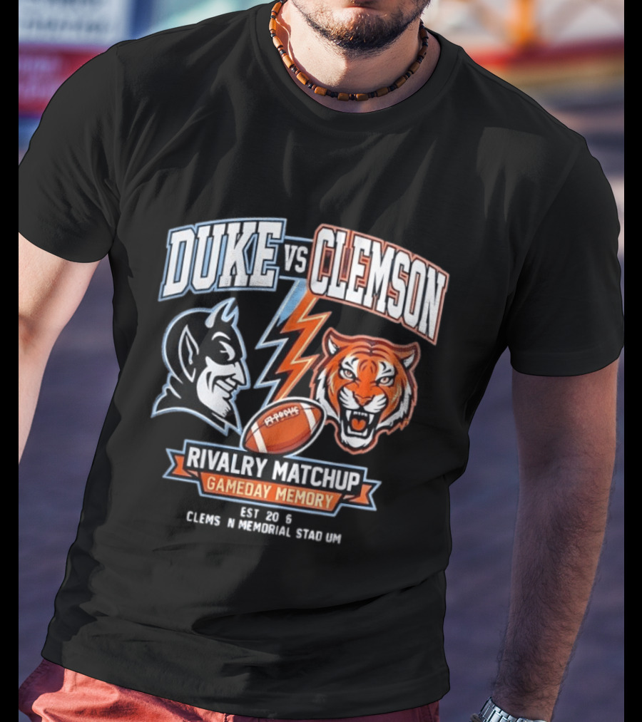 Duke Vs Clemson Rivalry Matchup Gameday Memory 2026 Classes Memorial Stadium T-Shirt