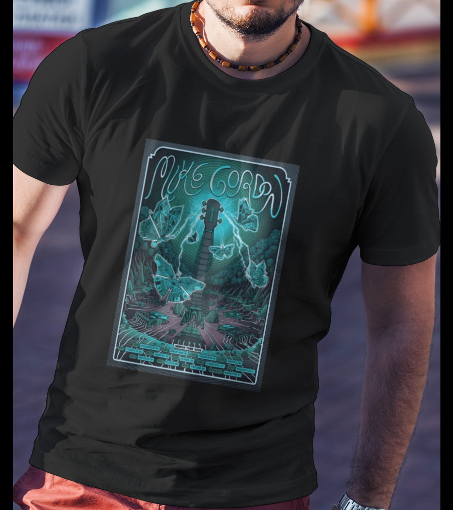Mike Gordan March Tour 2026 Lightning Butterfly Guitar T-Shirt