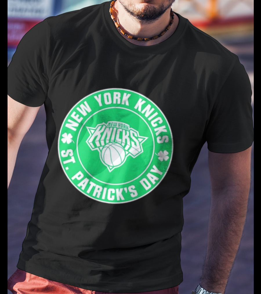New York Knicks St Patrick's Day Shamrock Green Basketball Team Celebration T-Shirt