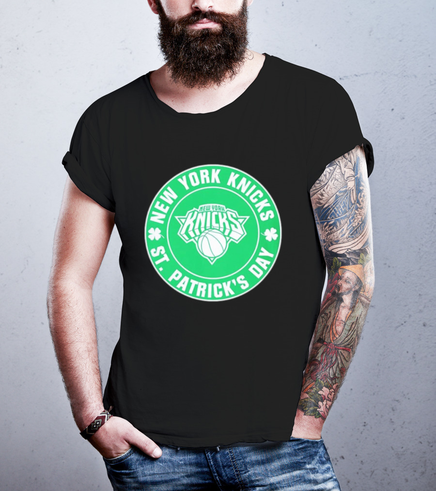 New York Knicks St Patrick's Day Shamrock Green Basketball Team Celebration T-Shirt