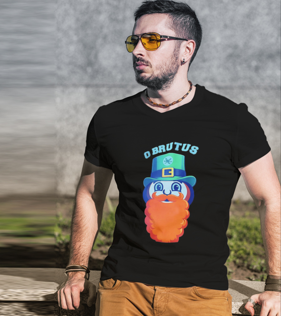 Ohio State Buckeyes O Brutus Leprechaun Hat And Beard T-Shirt