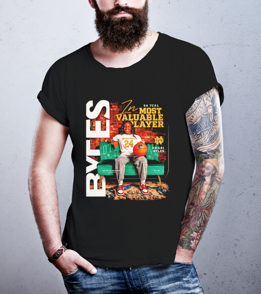 Amari Byles 6A Tcal Most Valuable Player Notre Dame Basketball 24 T-Shirt