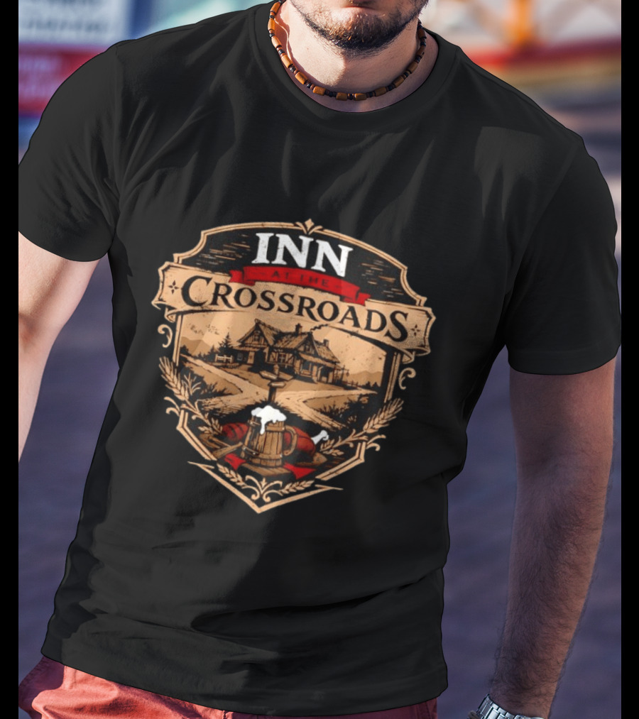 Inn At The Crossroads Medieval Tavern Shield Supernatural TV Series T-Shirt