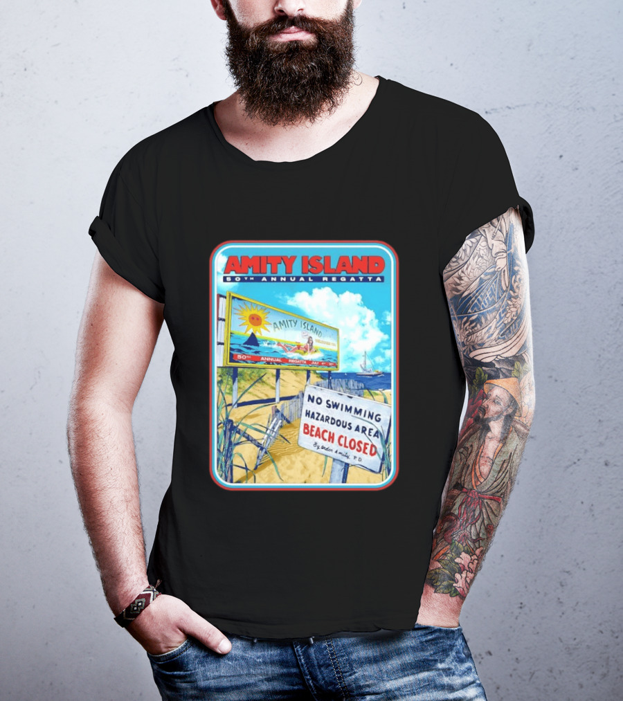 Amity Island 50th Annual Regatta No Swimming Beach Closed Jaws 1975 T-Shirt